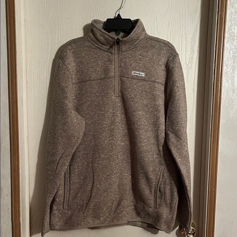 Men's Brown/Tan Zip Sweater by Eddie Bauer, Size Large!!